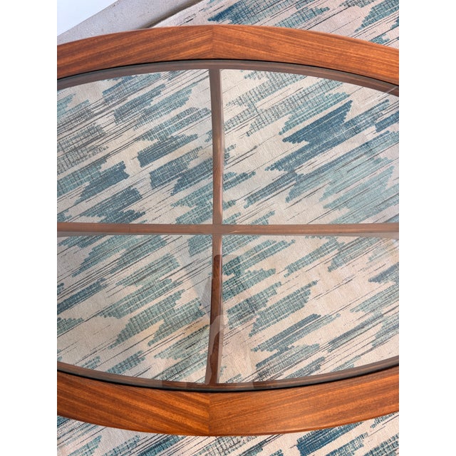 G Plan Astro Teak & Glass Oval Coffee Table – Mid Century Modern Sculptural Base For Sale In Austin - Image 6 of 10
