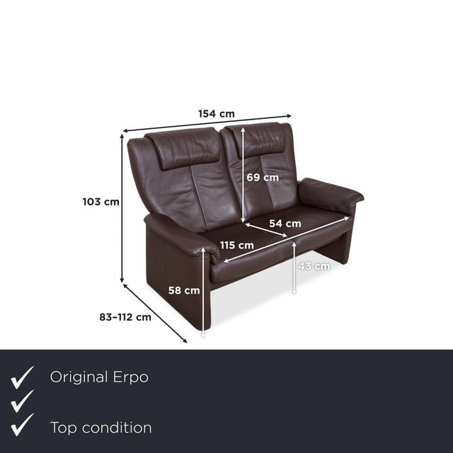 The Erpo Milano two-seater sofa combines German craftsmanship with a timeless, elegant design. Upholstered in high-...