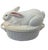 White Vintage "Bordallo Pinheiro" Majolica Rabbit Covered Tureen For Sale - Image 8 of 11