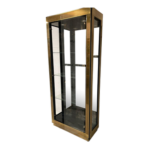 Modern Brass Curio Display Cabinet by Mastercraft