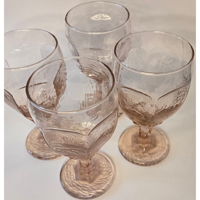 Vintage Icy Pink Goblets- Set of Four For Sale - Image 4 of 9