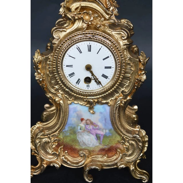 Ormolu and hand-painted French clock.