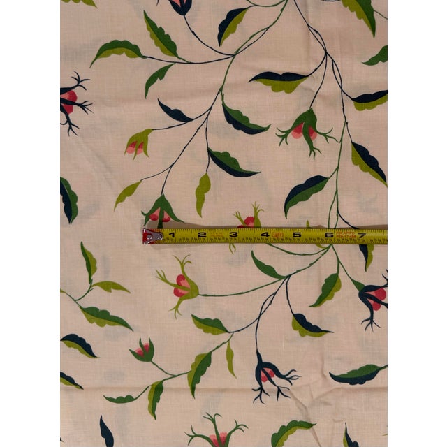 English Vintage Schumacher "Tracery" Floral Screen Print Fabric, 2 Yards For Sale - Image 3 of 4