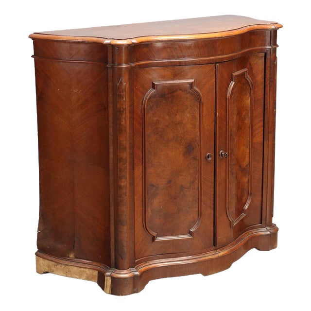 Umbertina Credenza in Walnut and Walnut Burl For Sale
