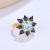 Nina Zhou Margeret Aquamarine Sapphire Diamond Cocktail Ring in 14k Yellow Gold, size 4.5 For Sale In Los Angeles - Image 6 of 9