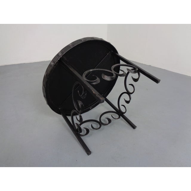 Black German Brutalist Side Table in Ceramic and Cast Iron, 1960s For Sale - Image 8 of 15