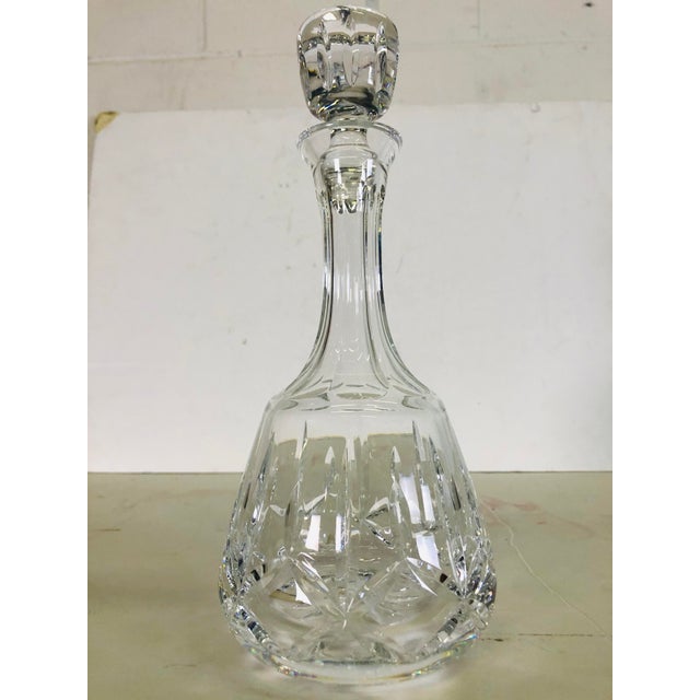 Transparent Vintage Round Crystal Glass Tall Decanter For Sale - Image 8 of 8