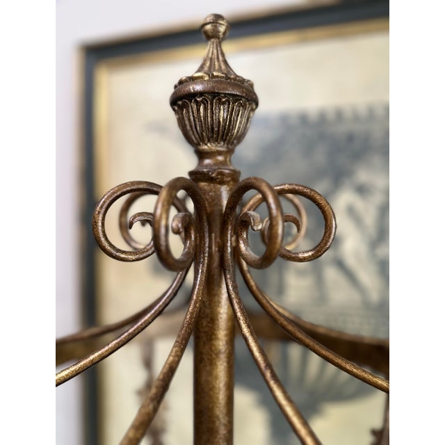 Vintage Gilt-Toned Metal Hall Tree / Coat and Hat Stand For Sale - Image 4 of 7