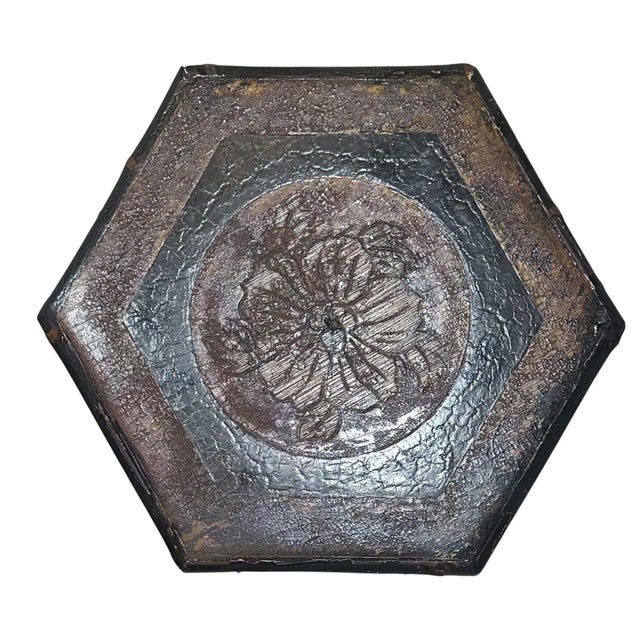 Art Nouveau Early 1900s English Art Nouveau Bamboo Plant Stand With Carved Floral Top For Sale - Image 3 of 10