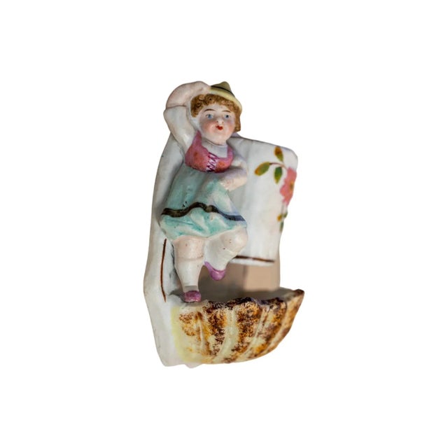Late 19th Century Hanging Painted Bisque Porcelain Match Striker / Holder For Sale - Image 9 of 9