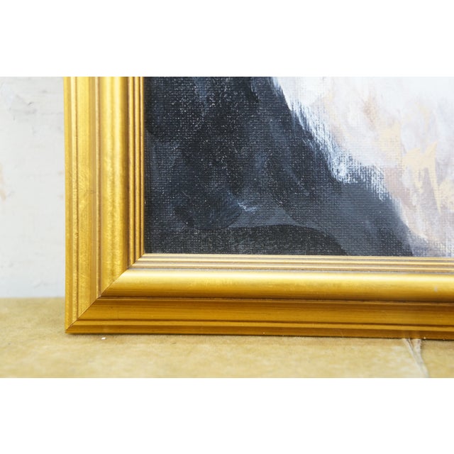 Textile Vintage Maltese White Dog Portrait Oil Painting on Canvas For Sale - Image 7 of 10