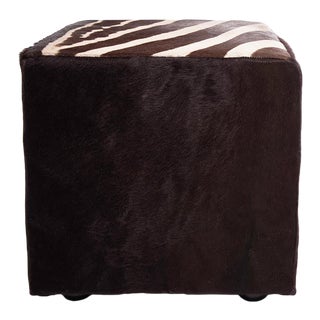 Burcheel Zebra Cube Ottoman For Sale