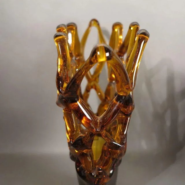 Large Italian Murano Glass Bowl with Grid Pattern from Made Murano Glass, 1950s For Sale - Image 4 of 15