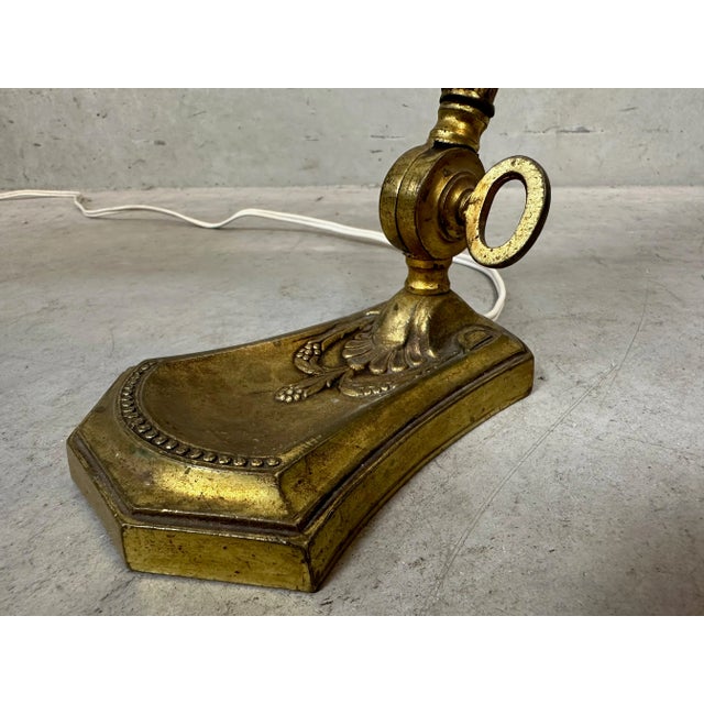 Metal Art Nouveau Table Lamp in Brass For Sale - Image 7 of 12