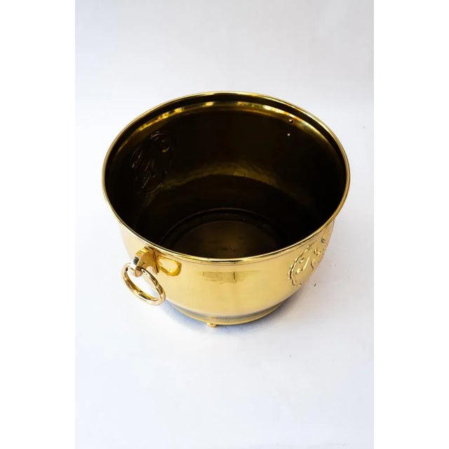 Art Deco Brass Palm Pot, 1920s For Sale - Image 3 of 10