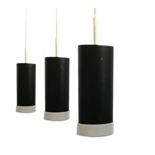 Mid-Century Space Age German Minimalist Triple Pendant Cascade Lamp from Staff Leuchten, 1960s For Sale