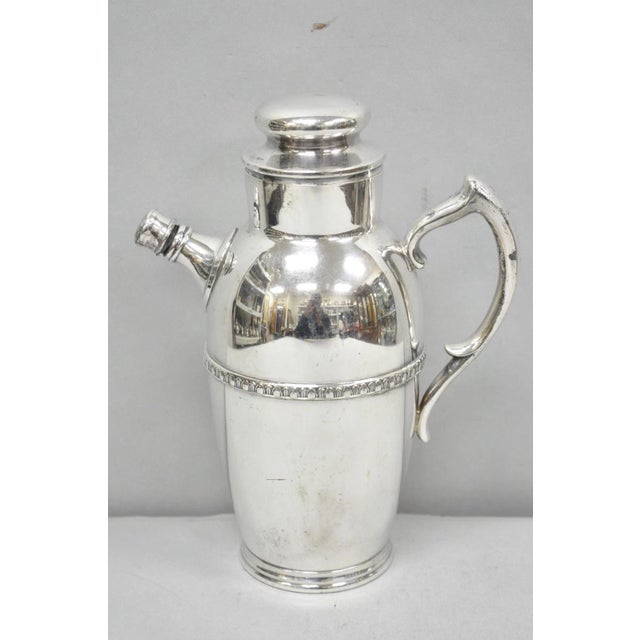 Vintage Art Deco Silver Plated Martini Cocktail Shaker Pitcher by Poole 2601 For Sale - Image 16 of 16