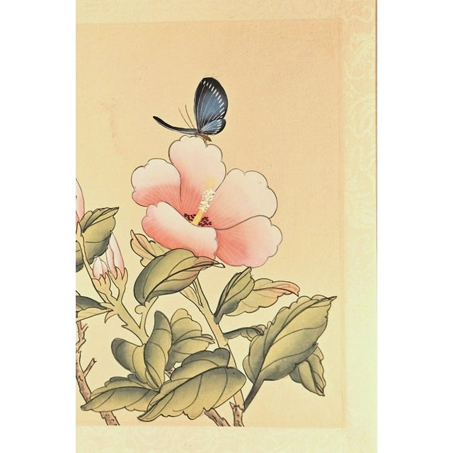 Chinese Mid-Century Chinese Botanical on Silk For Sale - Image 3 of 4