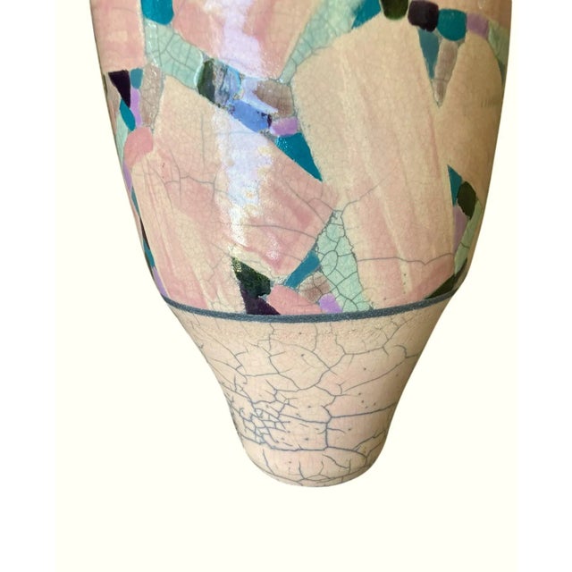 Postmodern Studio Pottery Raku Vase by Amadio Smith, 1980's For Sale In Los Angeles - Image 6 of 9