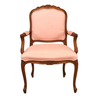 Ethan Allen French Louis XV Style Fauteuil Armchair For Sale