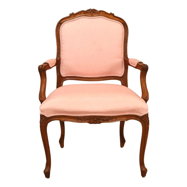 Ethan Allen French Louis XV Style Fauteuil Armchair For Sale