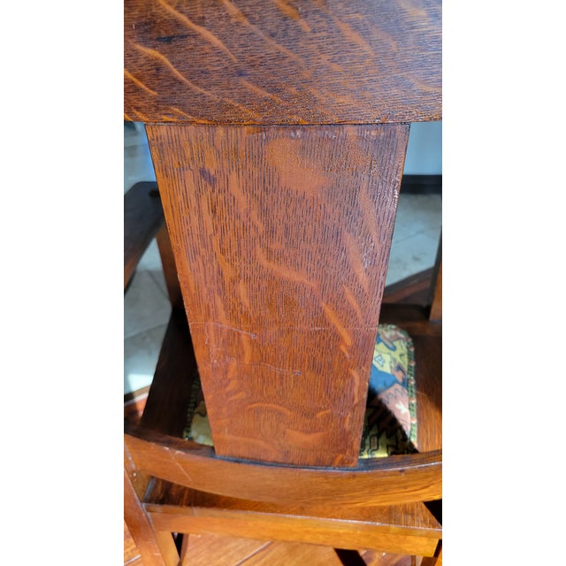 Brown 1910s Antique Charles Limbert Oak Chair For Sale - Image 8 of 12