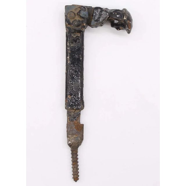 Pair of Antique Figural Cast Iron Window Shutter Drop Pulls For Sale - Image 6 of 8