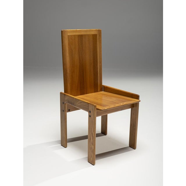 Elm Dining Chairs from Romanutti, Italy, 1970s, Set of 4 For Sale - Image 4 of 9