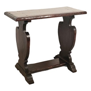Rustic Baroque Italian Walnut Side Table, 18th Century For Sale