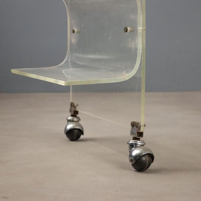 Vintage Acrylic Glass Bar Cart, 1960s For Sale - Image 4 of 7