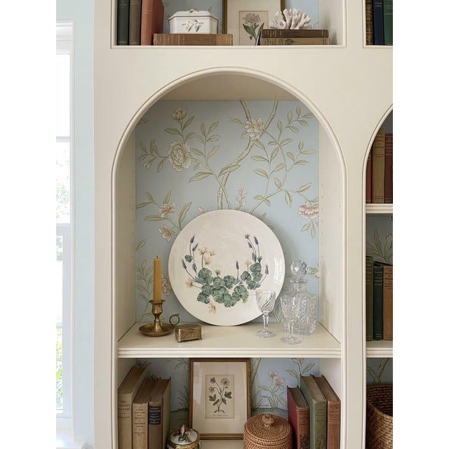 Vintage Hand-Crafted Ceramic Botanical Platter – "Pelargonium" 3d Relief Wall Art For Sale - Image 12 of 12