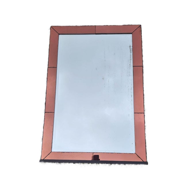 French Amber-Colored Mirror in the style of Jacques Adnet, 1950 For Sale - Image 13 of 13