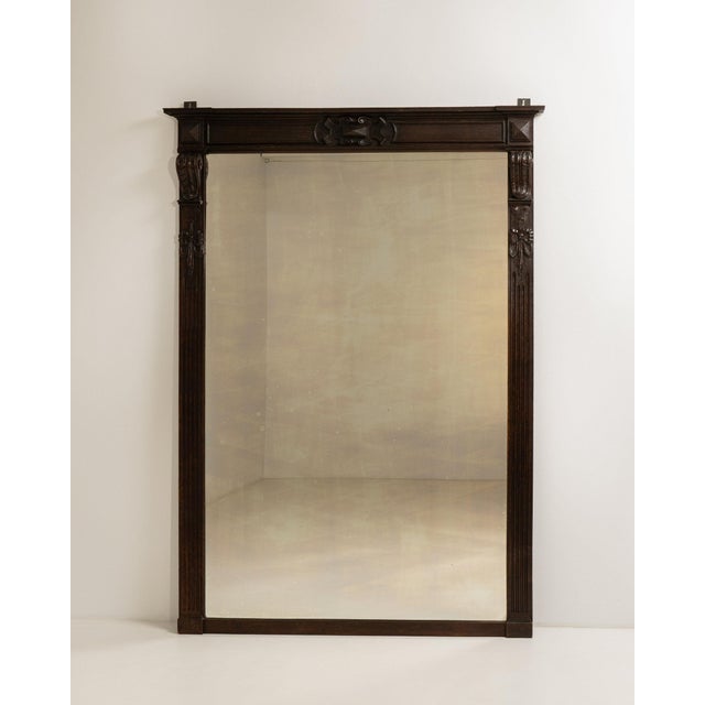 19th Century France Brown Wood Full-length & Floor Mirrors For Sale - Image 9 of 10