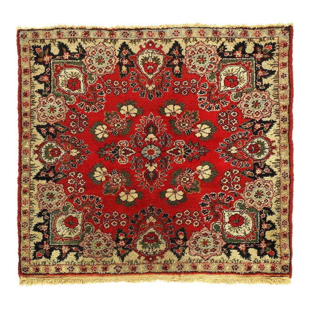 Pasargad DC Persian Hand Knotted Antique Square Sarouk Rug For Sale