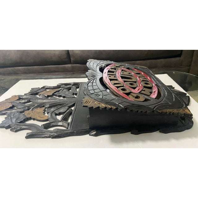 Early 19th Century 19th Century Folk Art Black Forest Wall Pocket Letter Plaque For Sale - Image 5 of 10