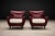Wood Pair of Brazilian Modernist Armchairs in Hardwood, Burgundy Leather & Bouclé by Carlo Hauner, 1950s – Lot 466 For Sale - Image 7 of 15