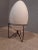 Metal Table Lamp with Iron Structure & Egg-Shaped Opal Glass Shade in the Style of Stilnovo, 1990s For Sale - Image 7 of 9
