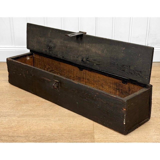 Antique 29" Farmhouse Wood Machinist Chest Tool Storage Box For Sale - Image 6 of 13