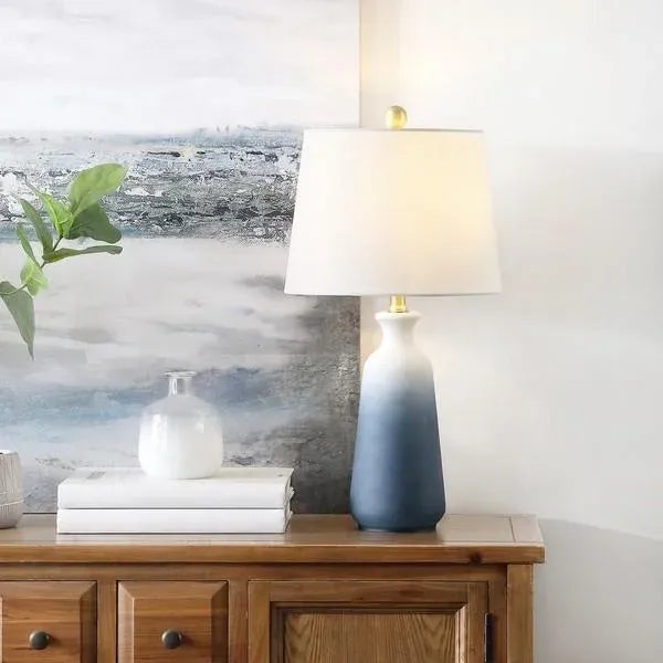Safavieh Safavieh Narem Table Lamp - White/Blue For Sale - Image 4 of 7