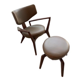 Cb2 Casco Chair & Ottoman Set For Sale