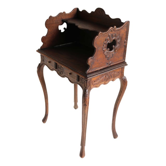Antique French Louis XV Oak Nightstand, 1900s For Sale