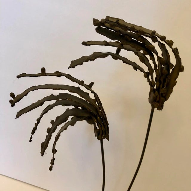Mid 20th Century Mid Century Brutalist Brass Torch Cut Palm Tree Sculpture For Sale - Image 5 of 7