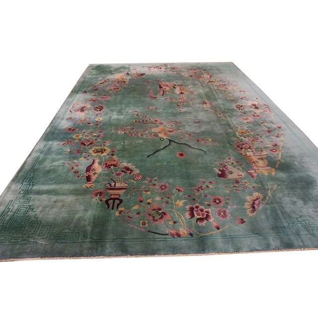 1920s Chinese Art Deco Carpet ( 8'6" x 11'4" - 260 x 345 ) Chinese – Art Deco Rectangle Knotted Antique Room Size Wool...