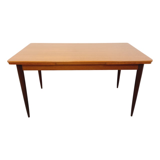 Vintage Dining Table in Teak with Extensions, 1960s For Sale