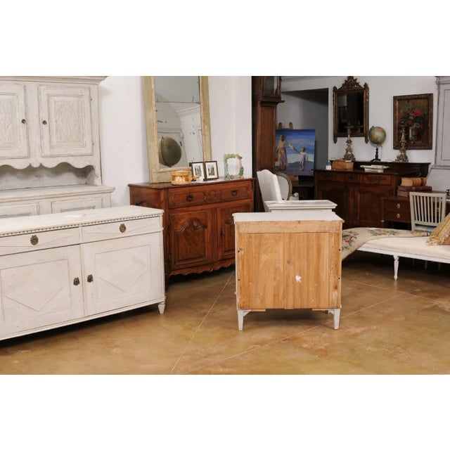 Swedish Gustavian Style 1900s Painted Three-Drawer Chest with Diamond Motifs For Sale - Image 11 of 13