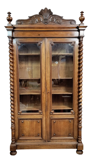 Louis XIII Style Bookcase in Walnut, 1850s