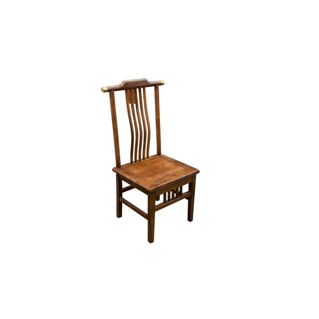 1990s Oriental Modern Yoke High Back Bars Backrest Accent Side Chair For Sale - Image 5 of 14
