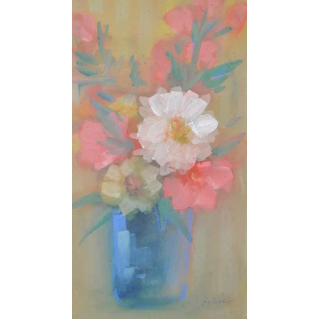 Leon Dolice Original Floral Still Life c.1950s Original watercolor / gouache on paper by listed artist Leon Dolice...