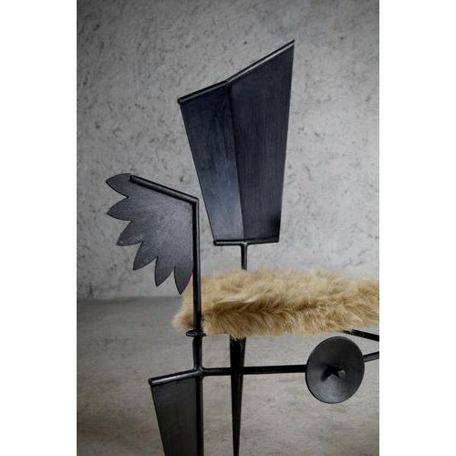 Throne for the King of Birds in Steel and Synthetic Fur by Frederic Gaillard For Sale - Image 4 of 8