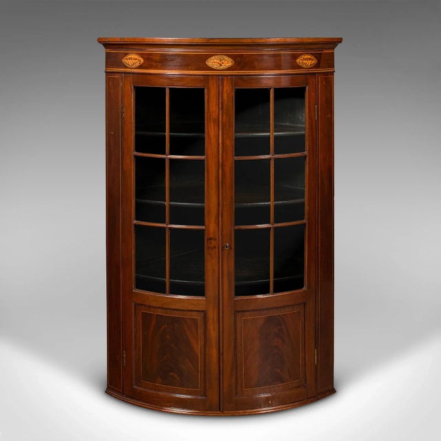 English 1800s Antique Georgian Glazed Corner Cabinet For Sale - Image 3 of 13